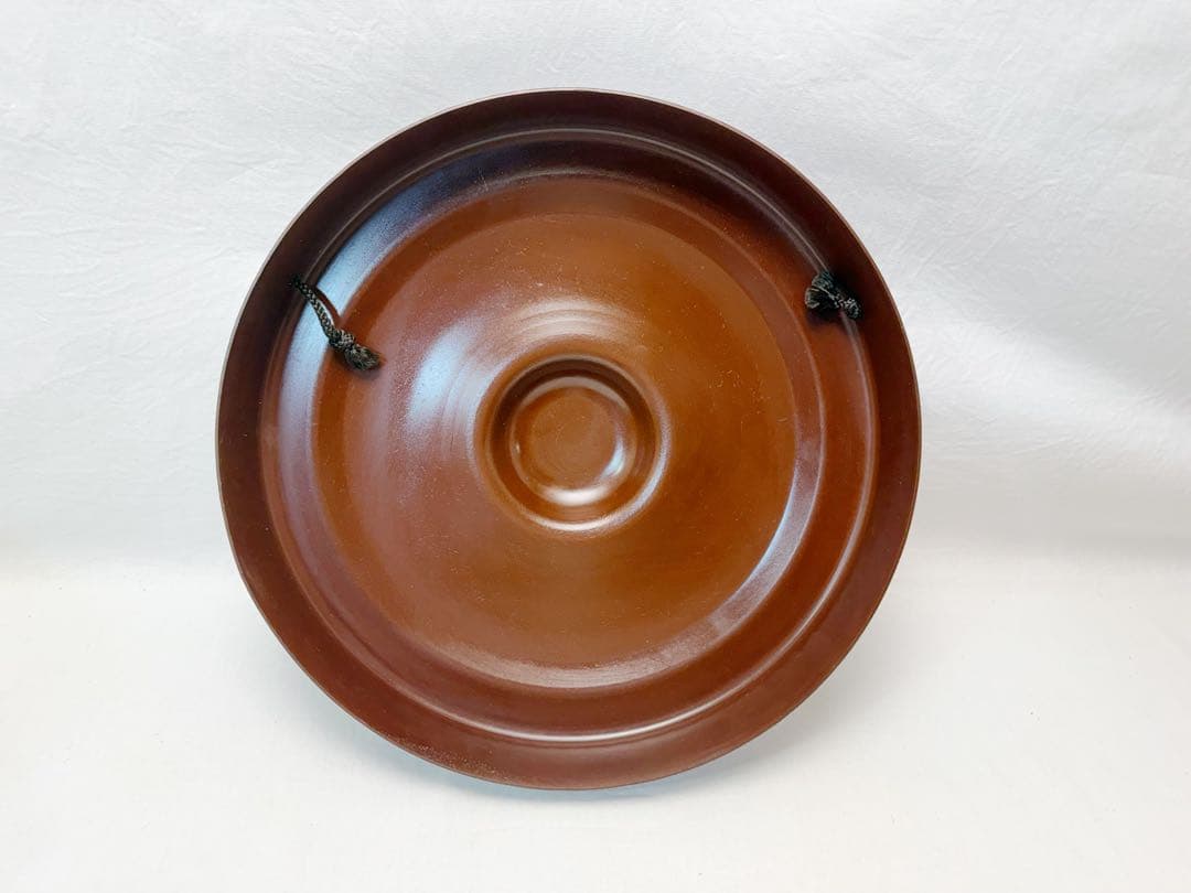 未使用 茶道具 銅鑼 桴付 仏教歌舞伎打楽器 鐘鳴物 重さ約1.3kg 元箱