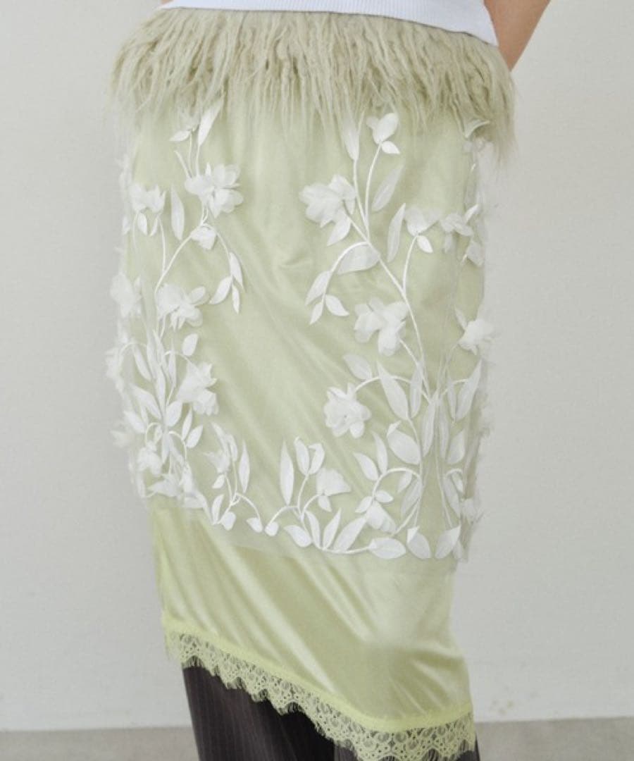 yae フラワーパターンレイヤードミニスカート