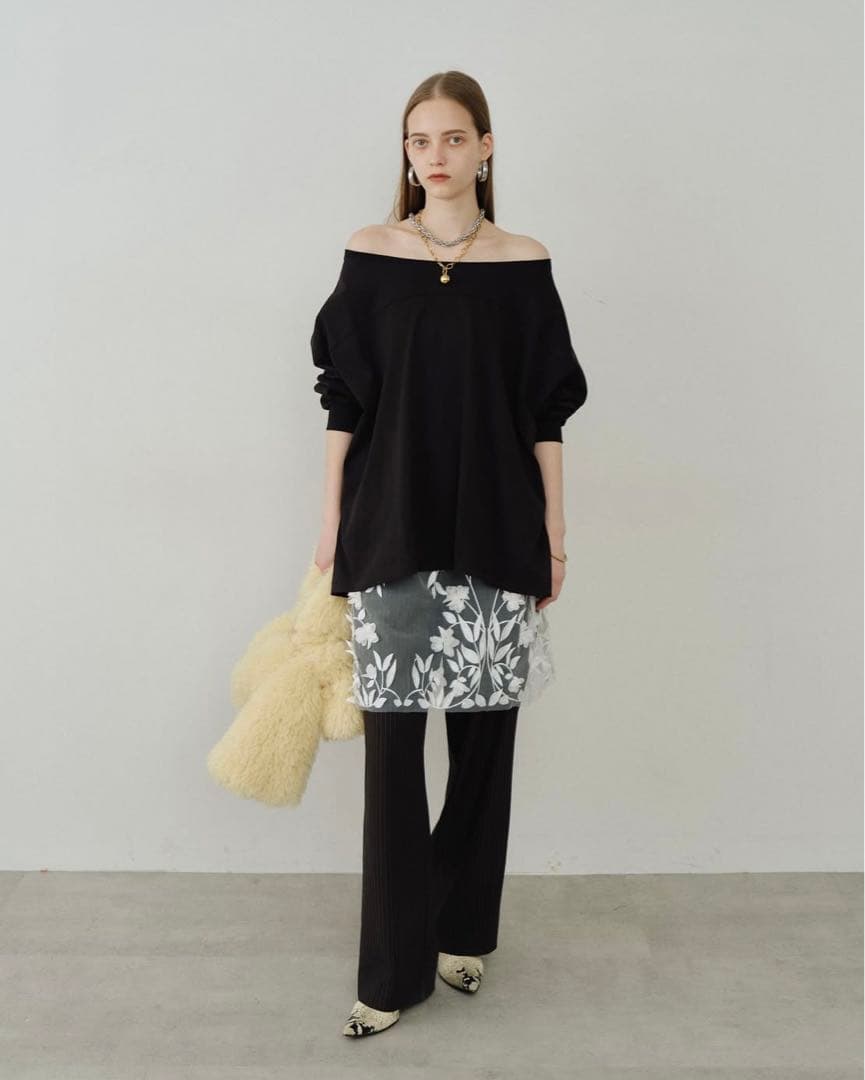 yae フラワーパターンレイヤードミニスカート