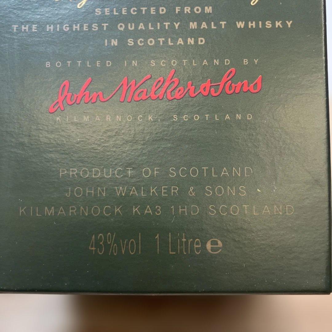 1000mlウイスキージョニーウォーカー ピュアモルト 15年