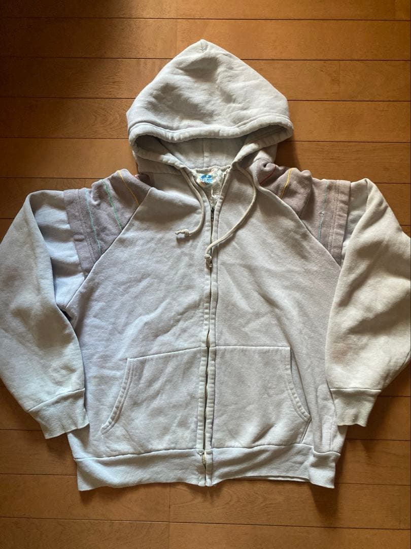 60s vintage ジップパーカー ブルーグレー