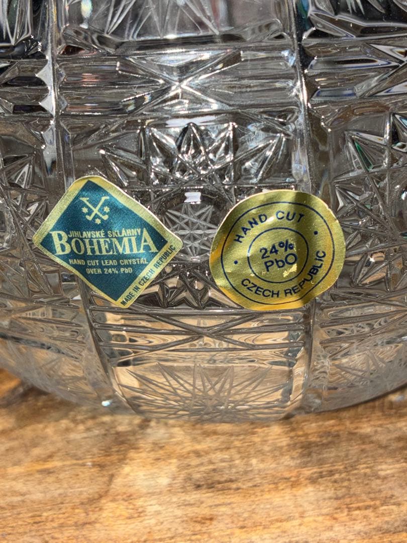 ボヘミアガラス ボヘミアクリスタル バスケット トレイ トレー アンティーク 皿