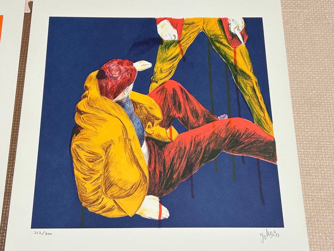 真作保証☆横尾忠則【ナイフの男】リトグラフ・2枚組・グラフィックデザイナー