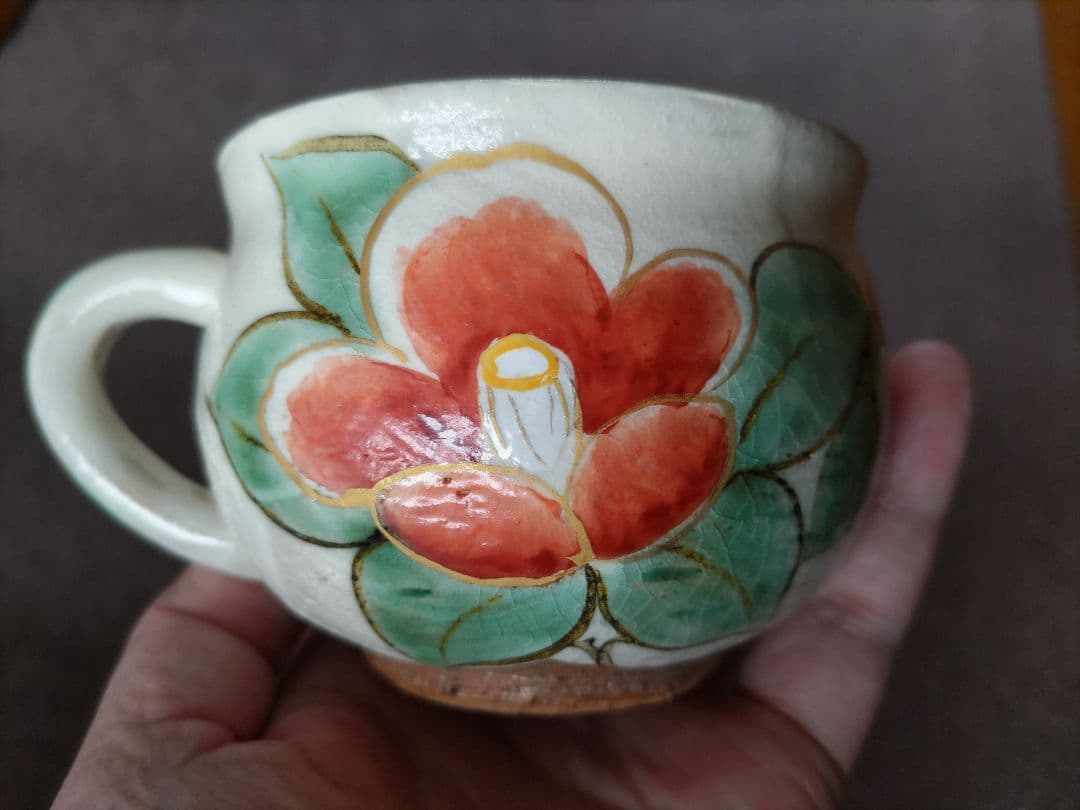 翌日発送　希少　先代作！陶葊・陶あん カップ＆ソーサー　牡丹絵