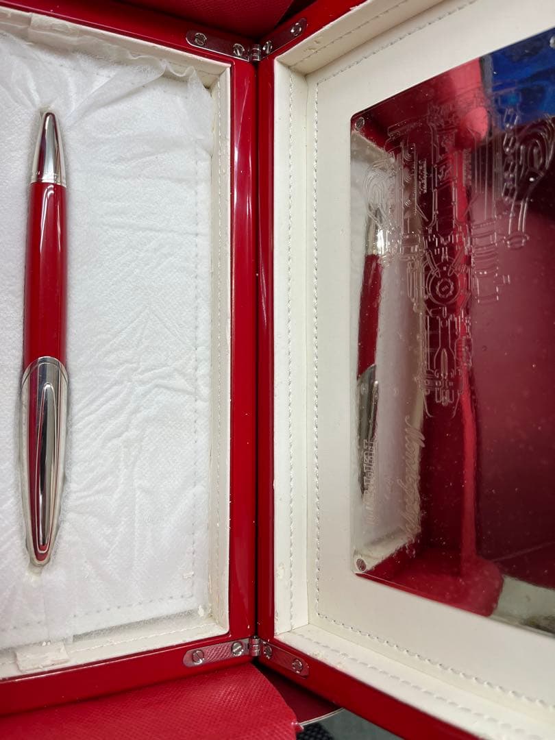 フェラーリ　赤いボールペン 専用ケース付き　シルバー 925