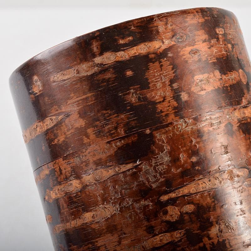 伝統工芸　桜皮細工　扇銘々皿　五客　茶筒　茶匙　蓋物　まとめて　V　R5839