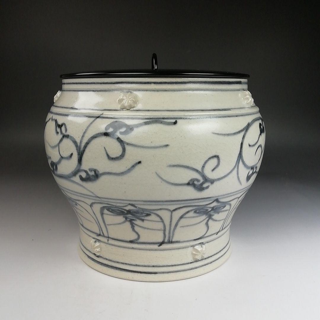 Ｔ８１７　水指　『安南水指』『万古焼』『山本太仙 造』　共箱　茶道具