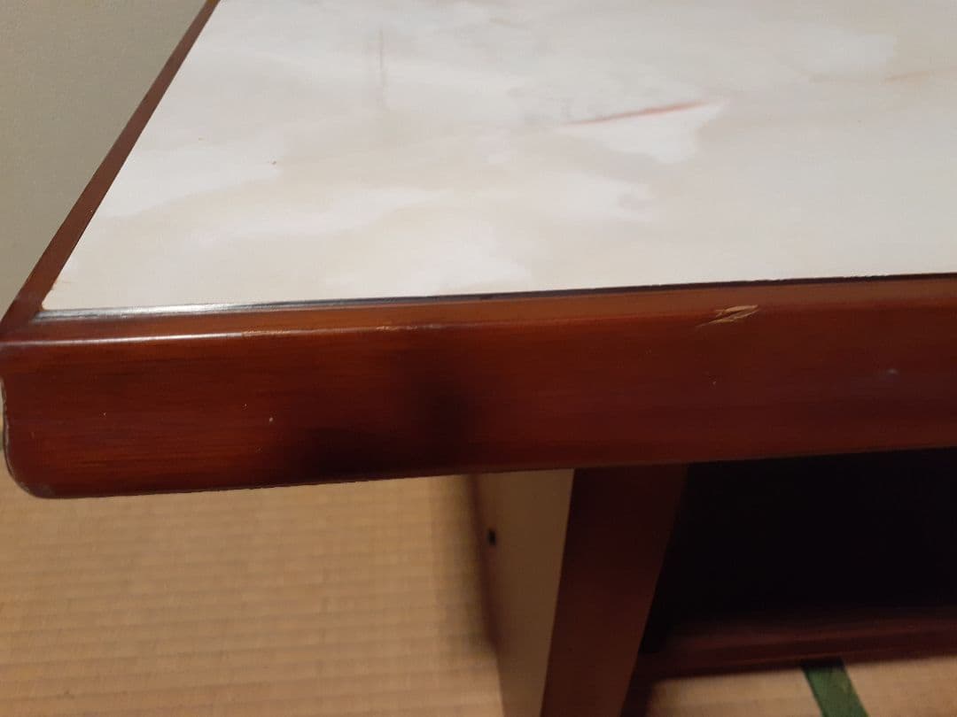 木製座卓 大理石風天板