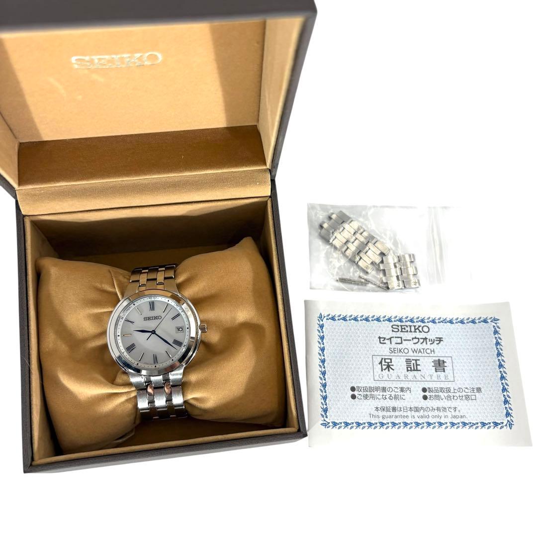 稼働品 セイコー コレクション 青針 ソーラー 腕時計 SBTM281 男女兼用