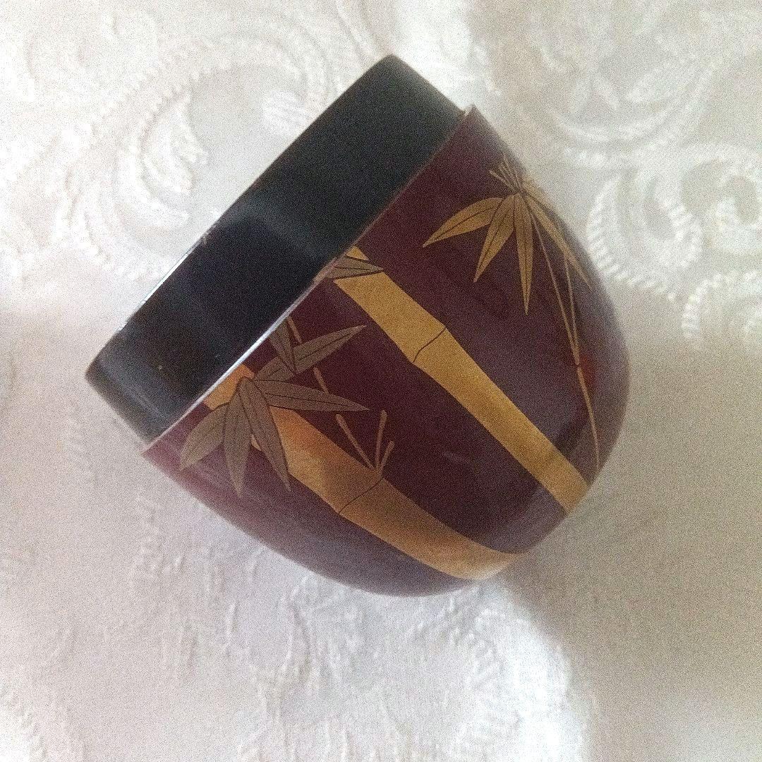 中棗　竹蒔絵　山下泰園作　蒔絵師　共箱　在銘　茶道具