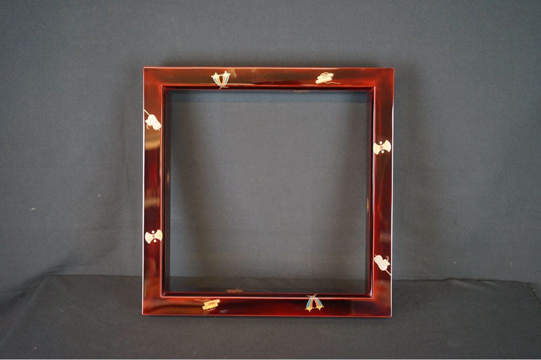 一后一兆 作 輪島塗 宝尽くし蒔絵 溜塗 炉縁 共箱 栞付 茶道具 保証品