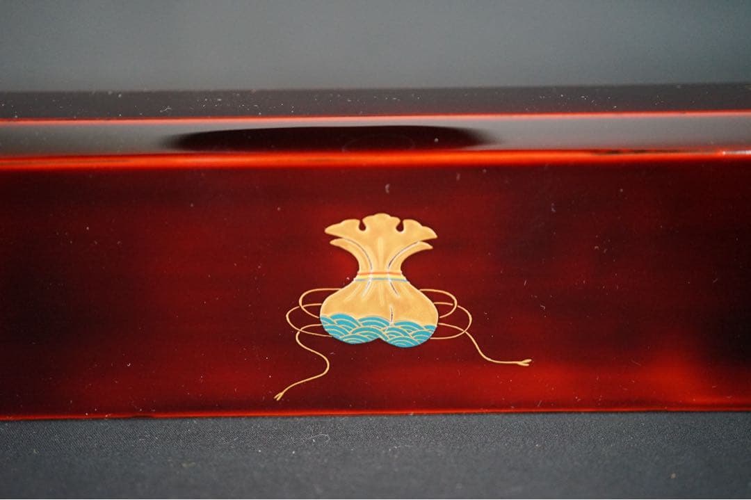 一后一兆 作 輪島塗 宝尽くし蒔絵 溜塗 炉縁 共箱 栞付 茶道具 保証品