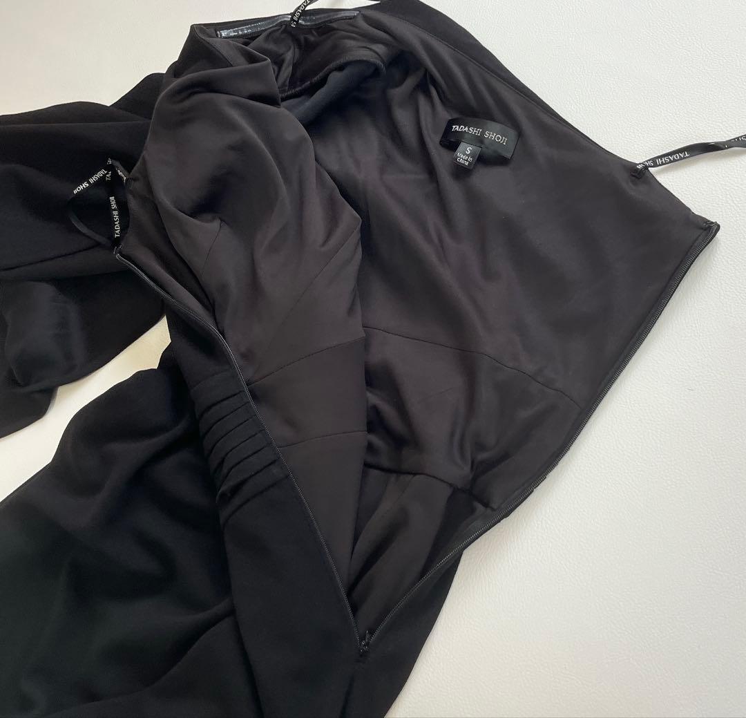 未使用✨ タダシショージ ワンショルダースリットロングドレス　ワンピース　黒