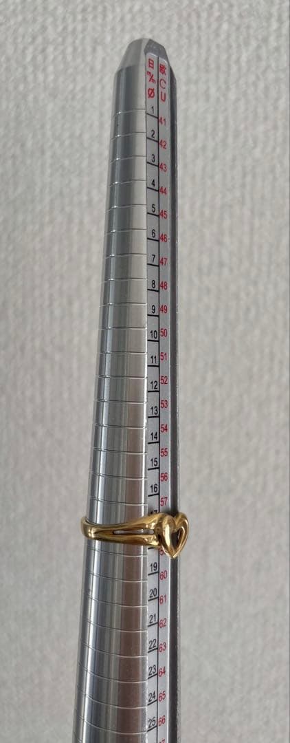 K18 18金　ハート ゴールドリング 大きめサイズ