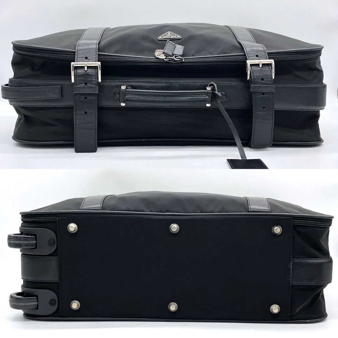 【PRADA】キャリーケース　旅行鞄　三角ロゴプレート　ナイロン　ブラック