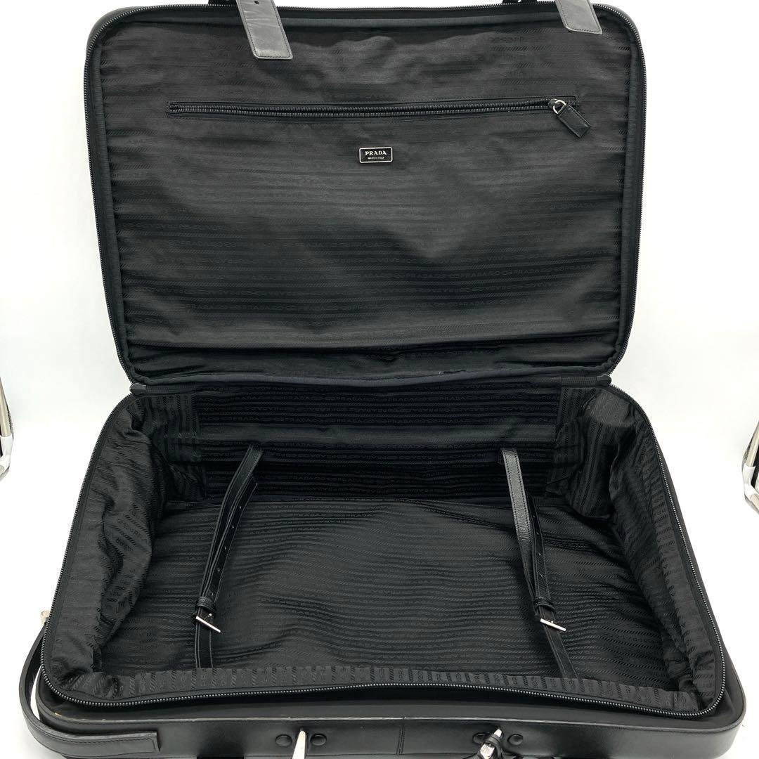 【PRADA】キャリーケース　旅行鞄　三角ロゴプレート　ナイロン　ブラック