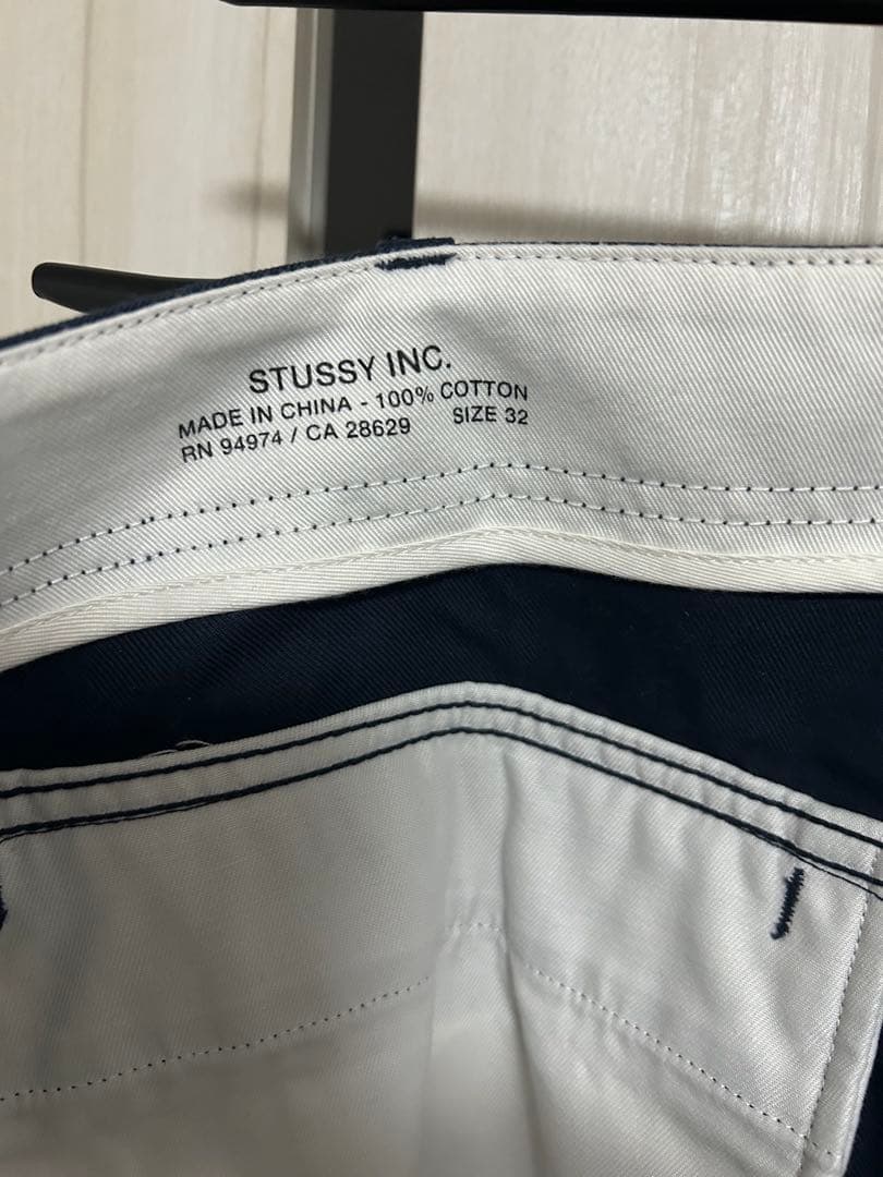 ツヨシ STUSSY 25秋冬 チノ トラウザー パンツ ネイビー 32
