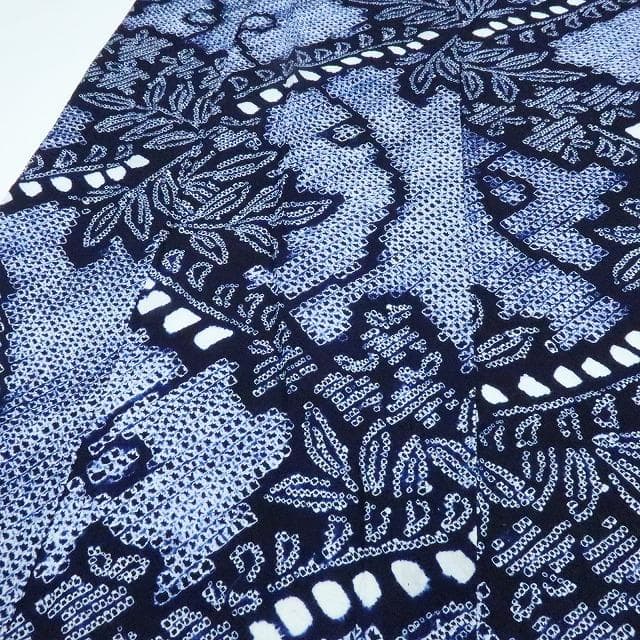 Y3387◆美品 有松鳴海絞り 綿 背・胸当て付 手縫い 高級浴衣 洗える夏着物