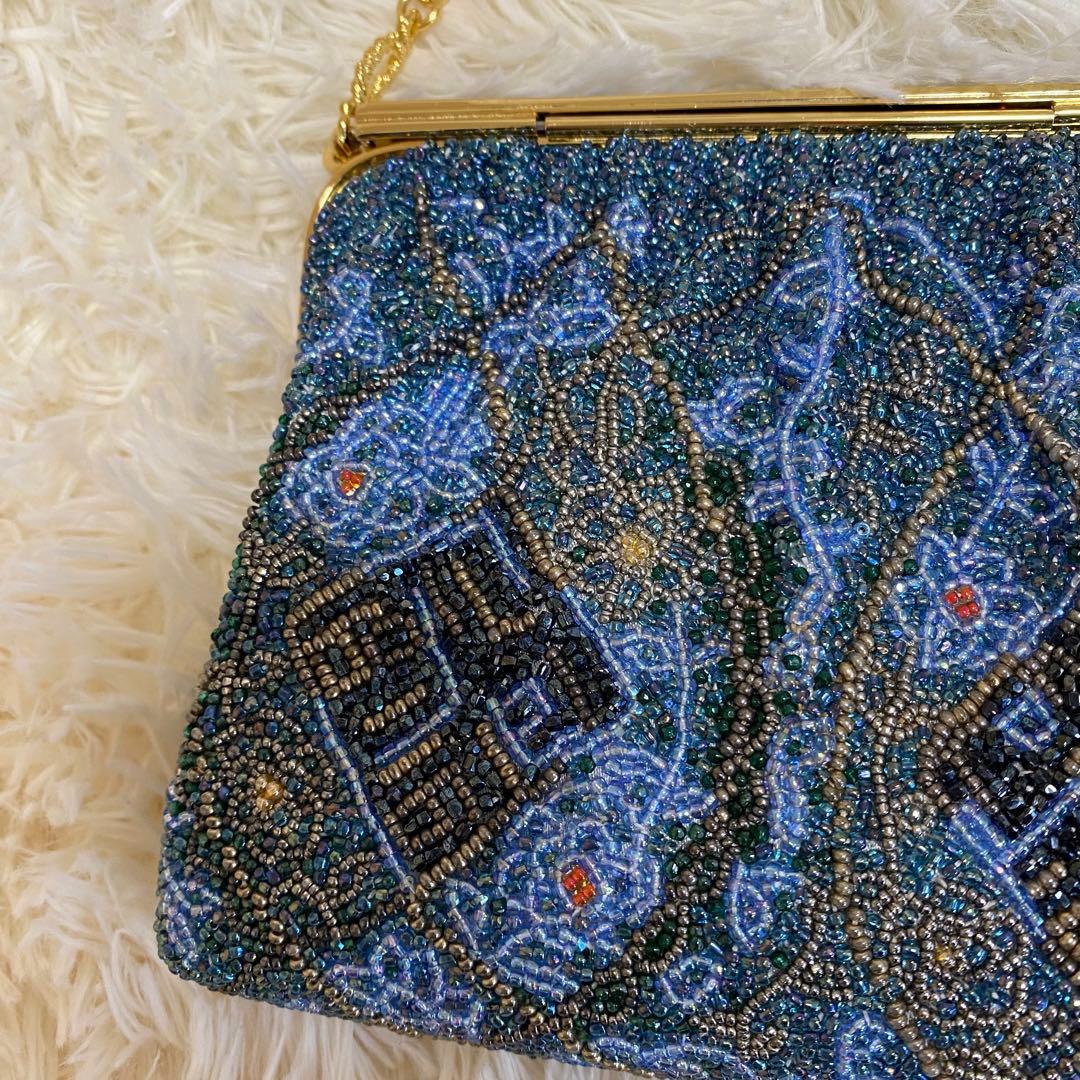 美品 Katsumi Tokyo かつみ ビーズ ハンドバッグ パーティバッグ