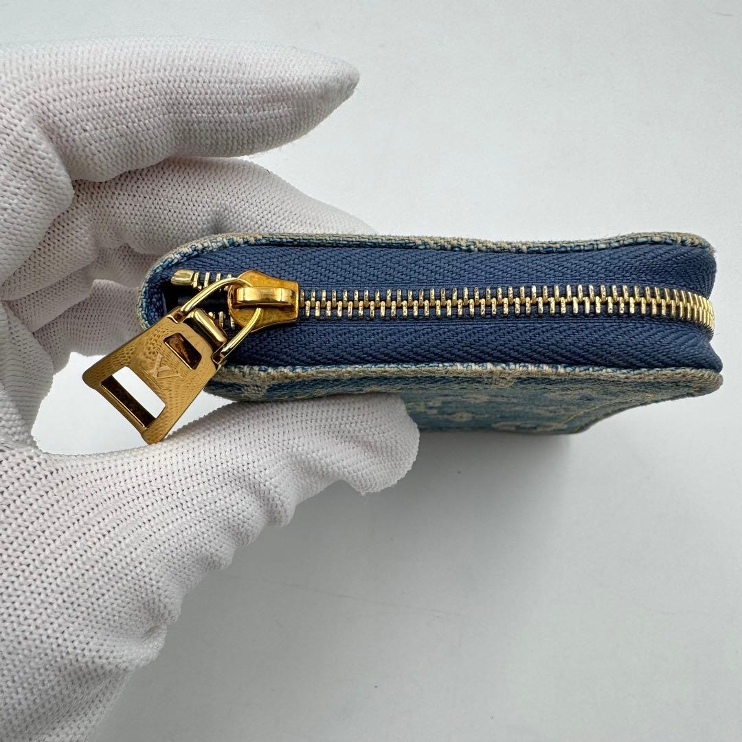 美品✨LOUIS VUITTON デニム　ケース　モノグラム　ラウンド