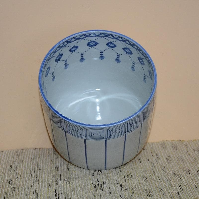 茶道具　水指　染付桶川水指　手塚祥堂　共箱　中古品　送料込み