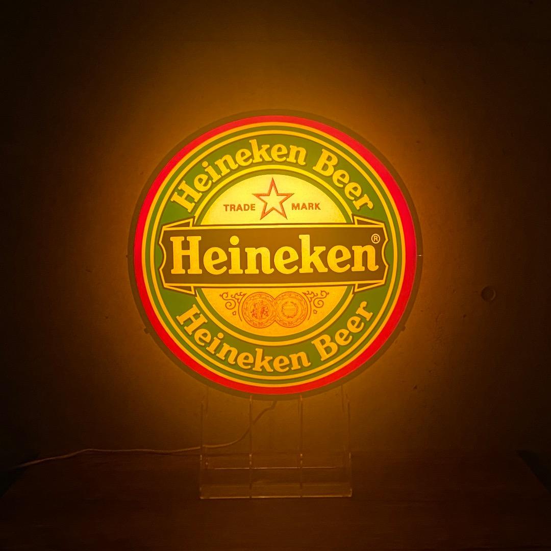 【美品/レア】ハイネケン看板 ビンテージ ★両面ドーム電飾サイン