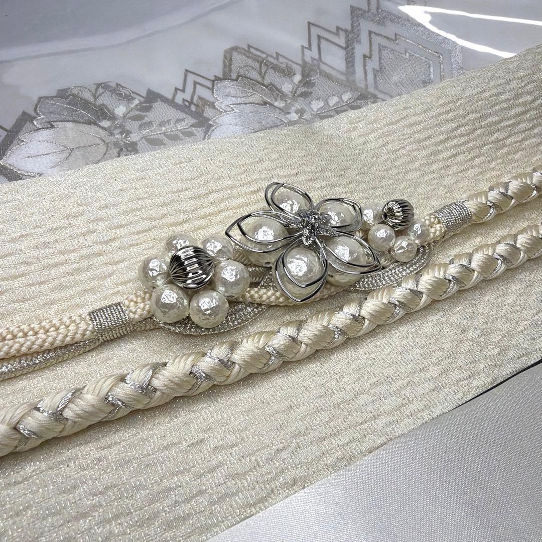 新品　2026年新作モデル　アイボリー　帯締め　帯揚げ　半襟　重ね襟　セット