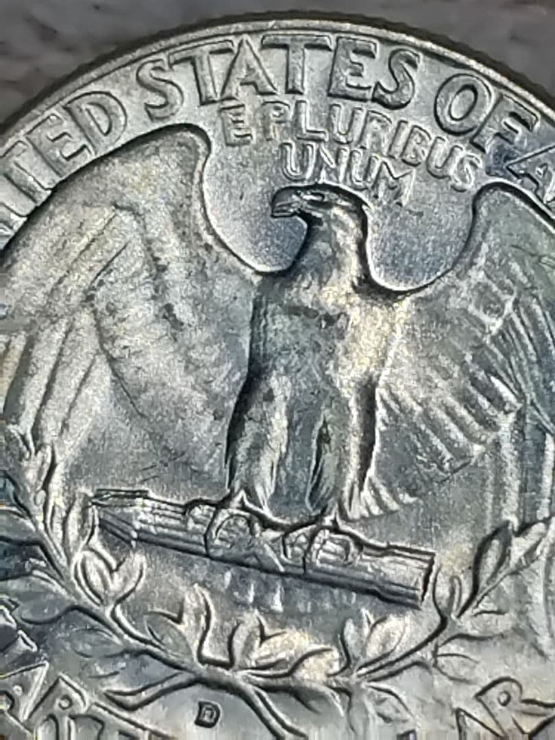 アメリカ クォーターダラー 1964年D 銀貨 エラー 手変わり バラエティー