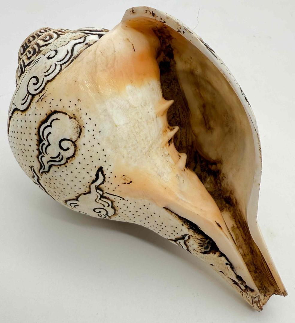 ◆チベット密教法具　法螺貝（シャンカ）パドマサンババ(グル・リンポチェ)-3