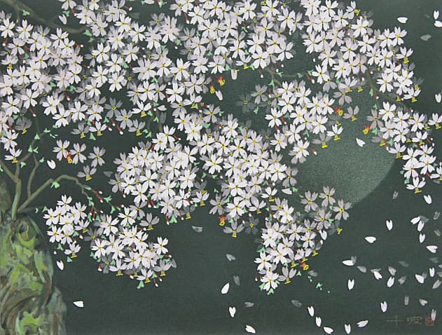 中島千波 【月下春風】 セリグラフ