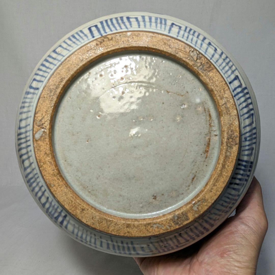 明治大正期 伊万里焼 染付雲龍文耳付花瓶 有田焼 花入 花器 フラワーベース