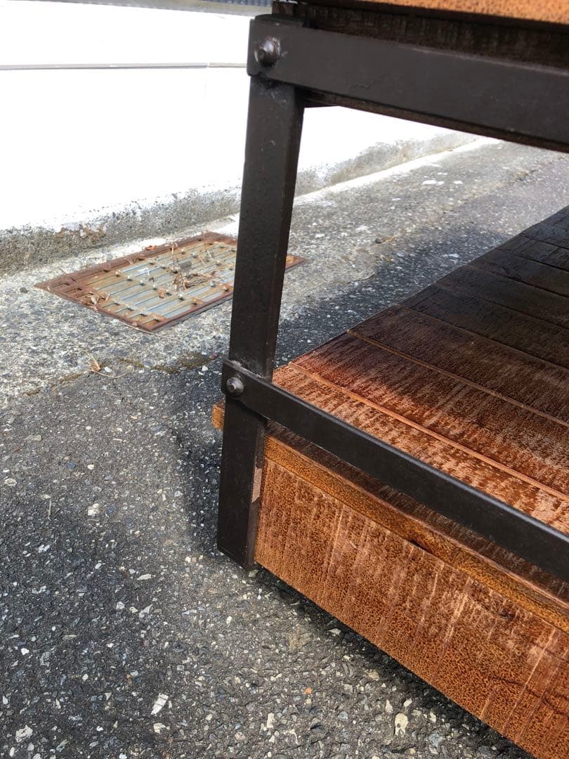 ジャーナルスタンダードファニチャー　木製二段シェルフ 車輪付き 120cm