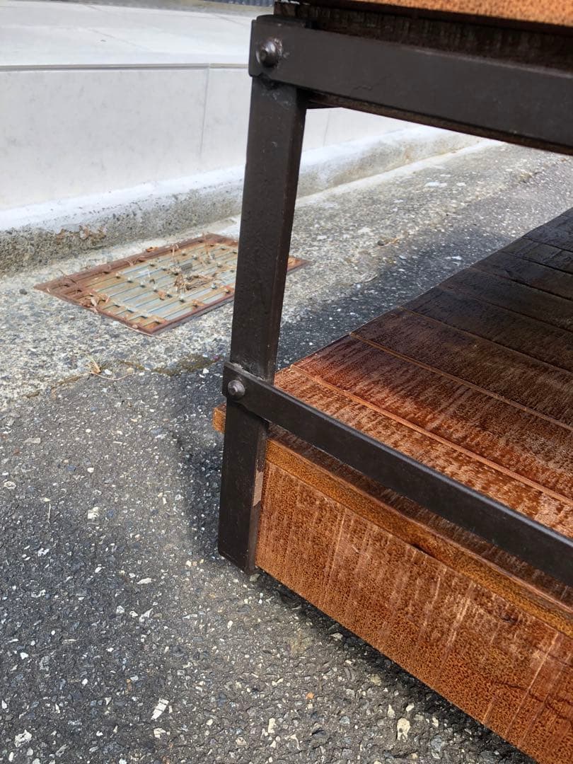 ジャーナルスタンダードファニチャー　木製二段シェルフ 車輪付き 120cm