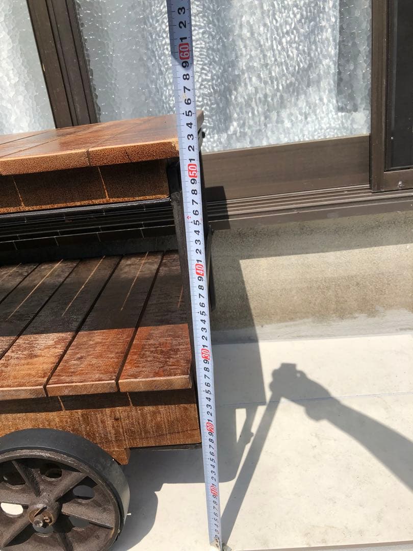 ジャーナルスタンダードファニチャー　木製二段シェルフ 車輪付き 120cm