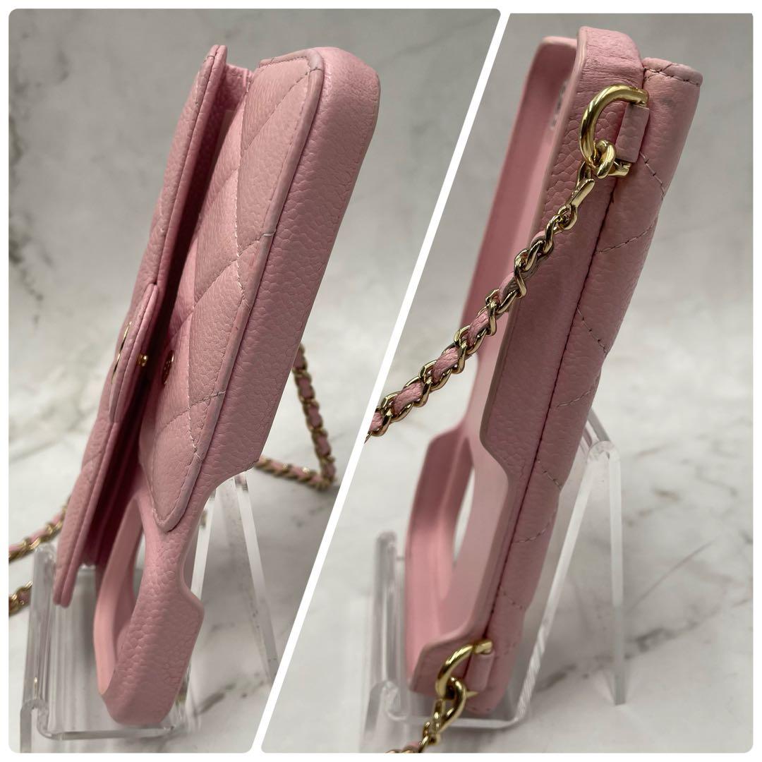 【希少 美品】 シャネル iPHONE15PRO マトラッセ キャビアスキン