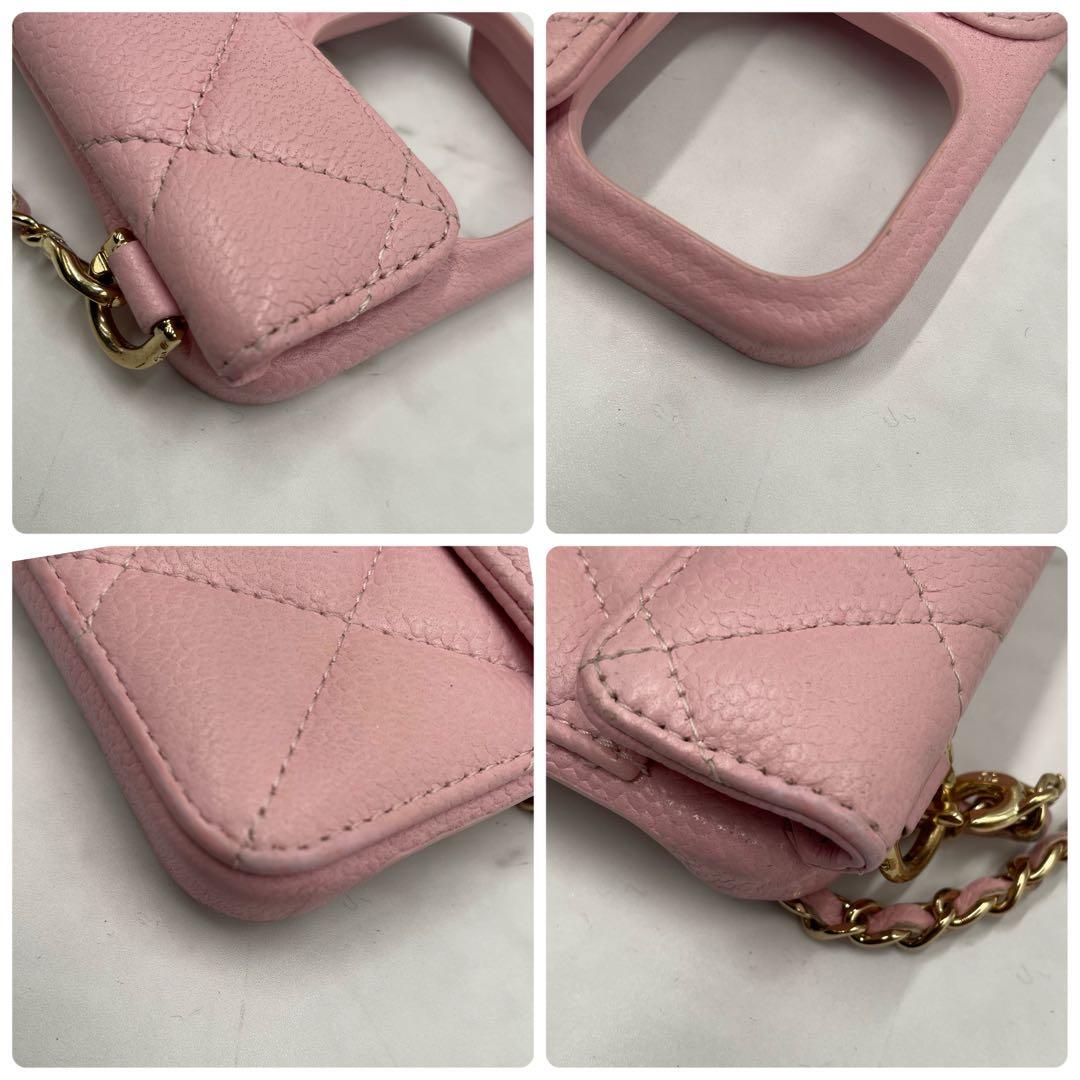 【希少 美品】 シャネル iPHONE15PRO マトラッセ キャビアスキン