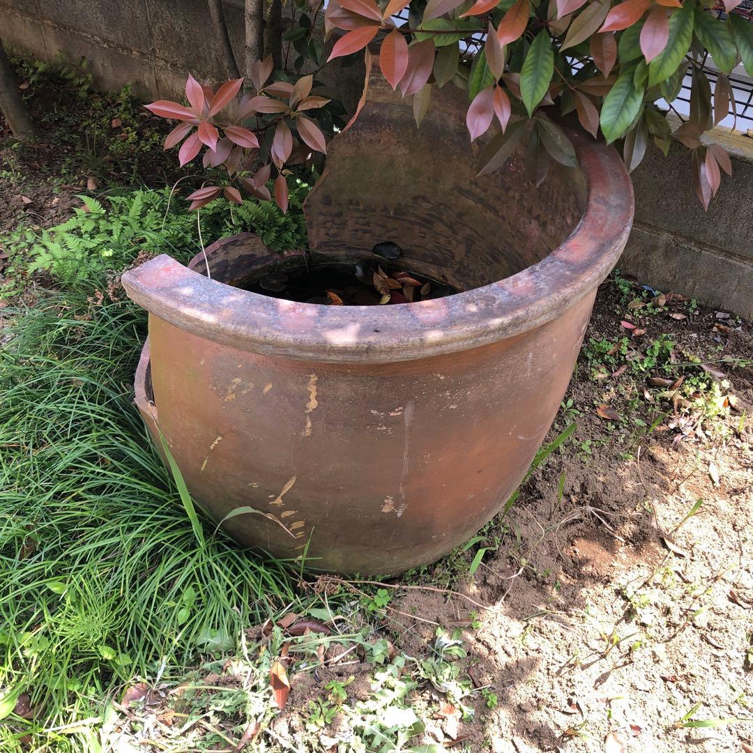 昭和レトロ 陶器製 金魚鉢　骨董品　アンティーク　メダカ　レトロ