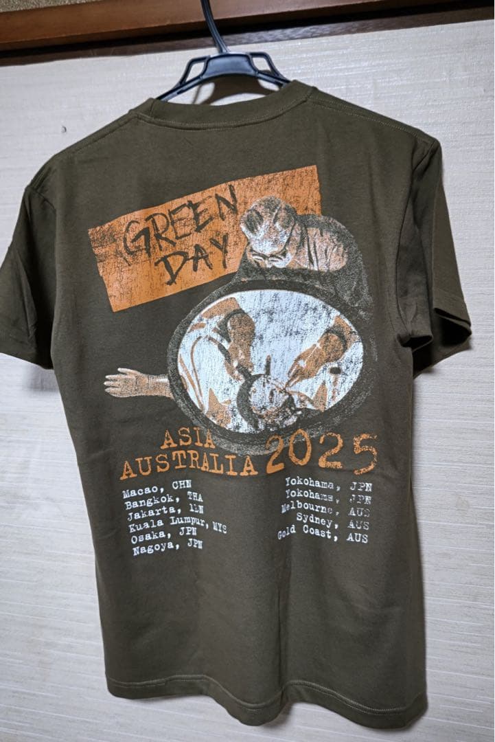 GREEN DAY ツアーTシャツ L オリーブグリーン