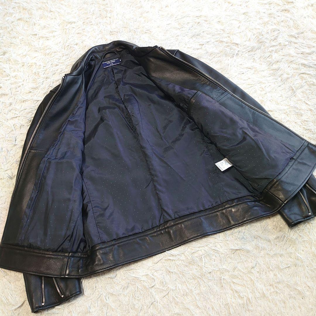 【未使用級】タイムリーワーニング 羊革 シングルライダース ジャケット M