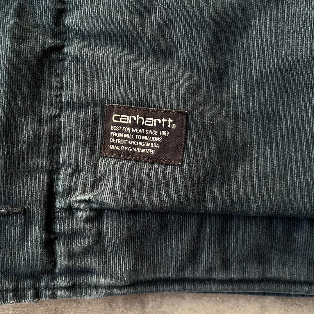 00s Carhartt ダック地デッキジャケット 紺 XL A691 裏ボア