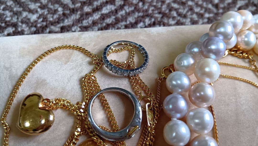 アクセサリー★ゴールドのネックレス★指輪★真珠のネックレス★K18ネックレス