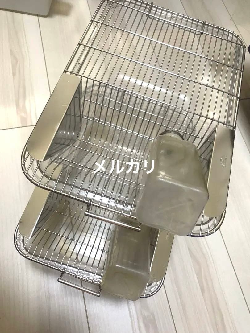 マウスケージ　ステンレス網ケージ+給水ボトル
