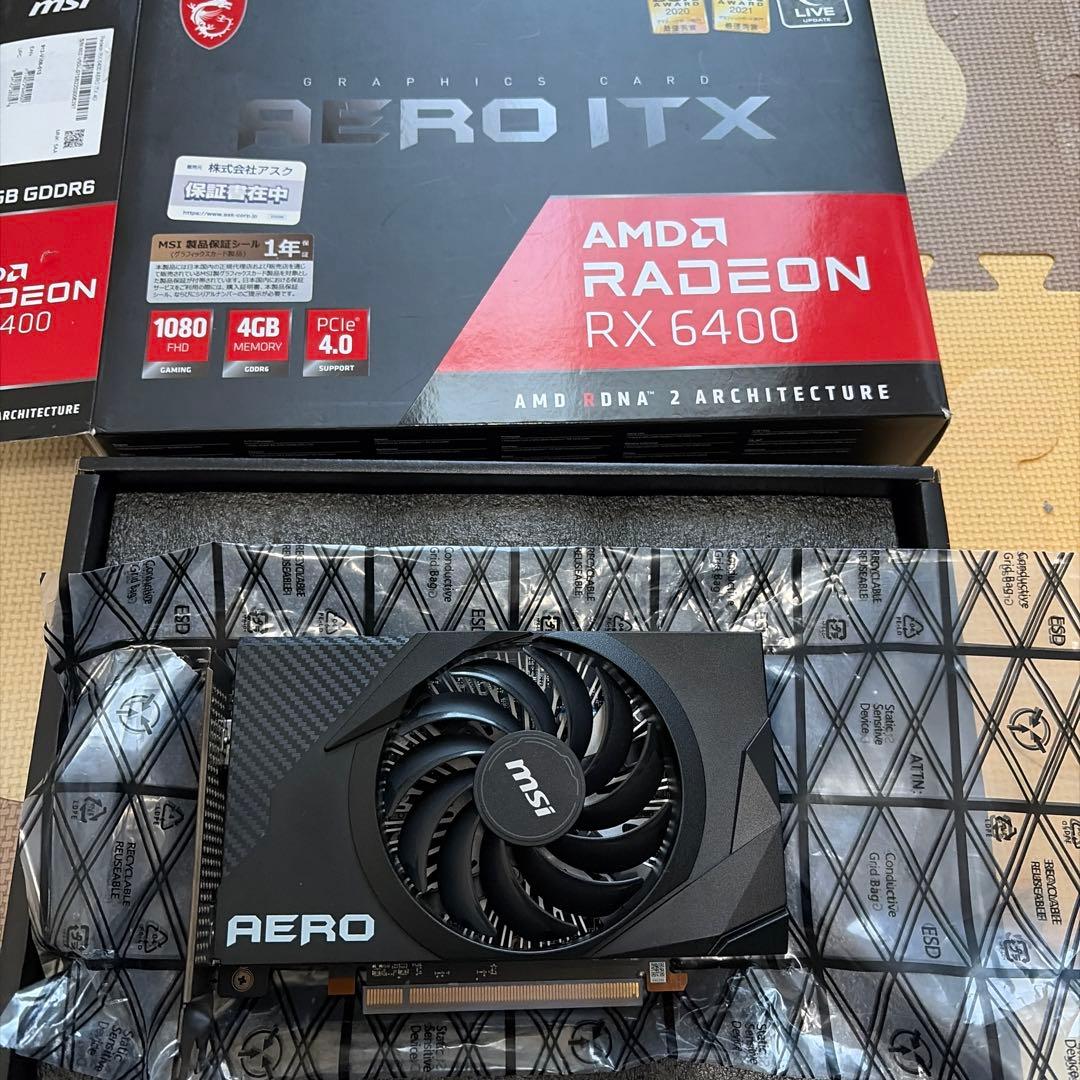 グラフィックボード・グラボ・ビデオカード MSI AERO ITX AMD RX6400 4GB PCIe4.0