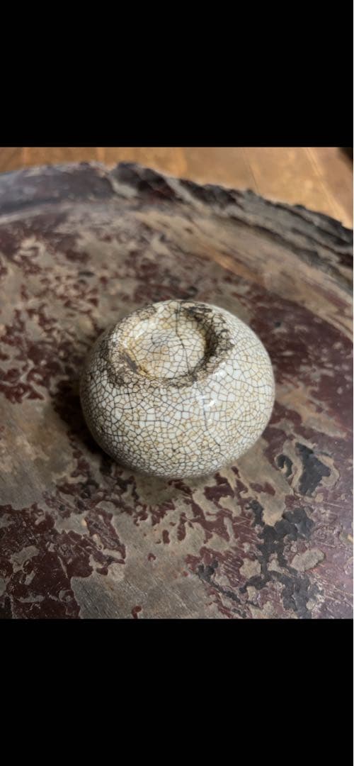 李朝 白磁小壺 丸壺 (塩笥盃)