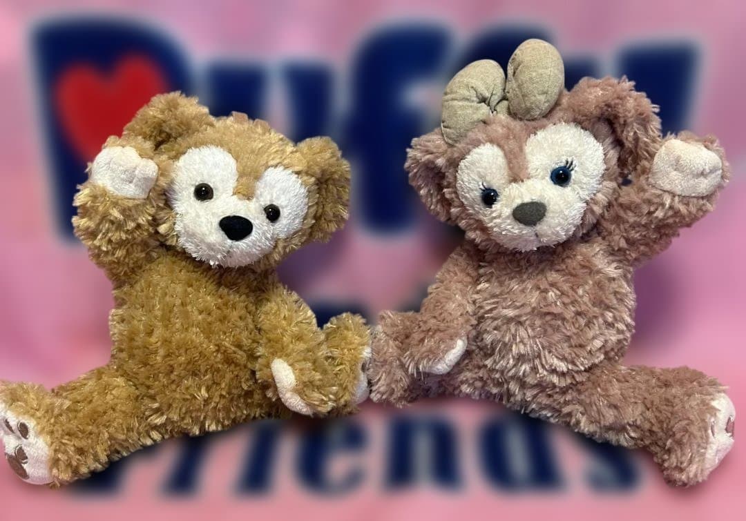 あづさ ダッフィー＆シェリーメイ ポーチサイズ ぬいぐるみ ポーズ 自立