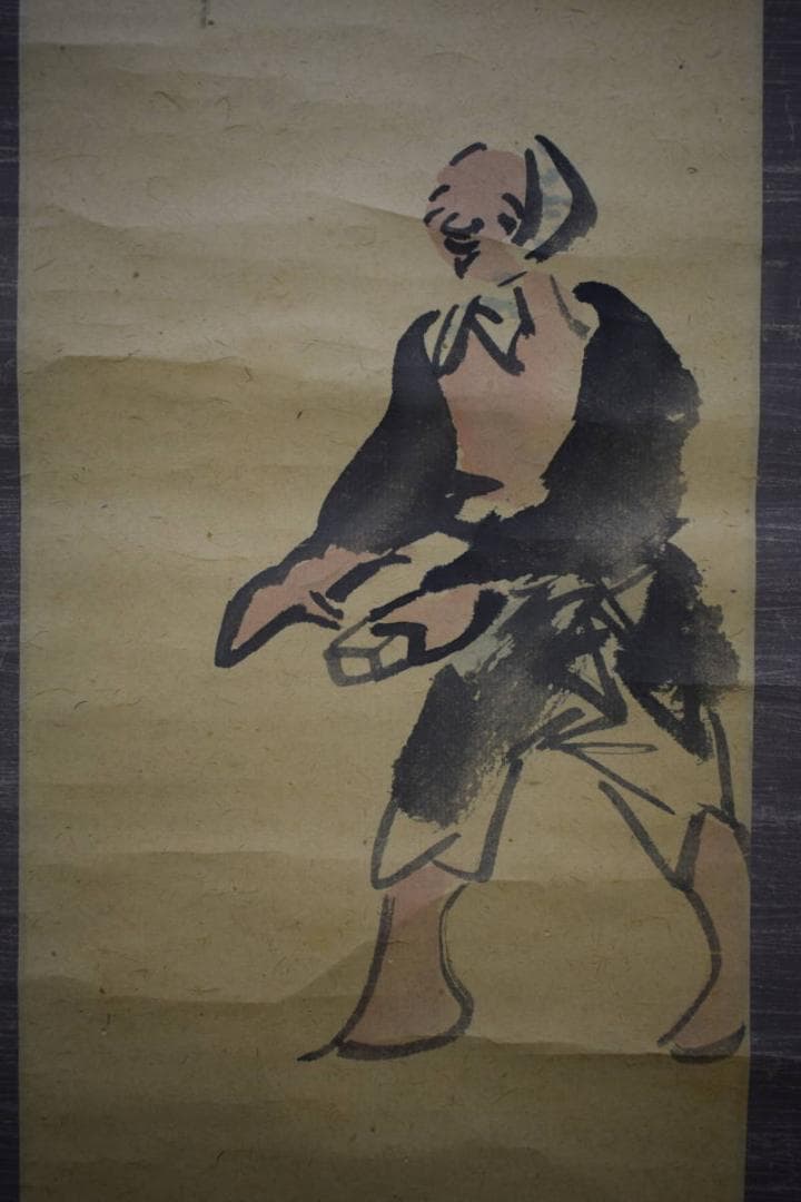 不詳/作者不詳/人物画賛/杉共箱付/布袋屋掛軸HJ-812