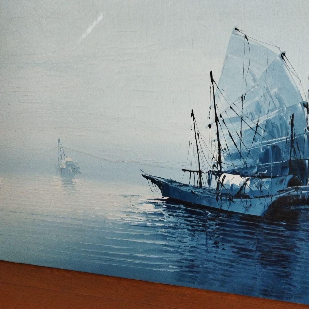 幌船　肉筆油絵120cm✕60cm