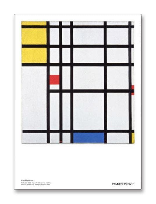 【額付き】モンドリアン Picture II アートポスター インテリア