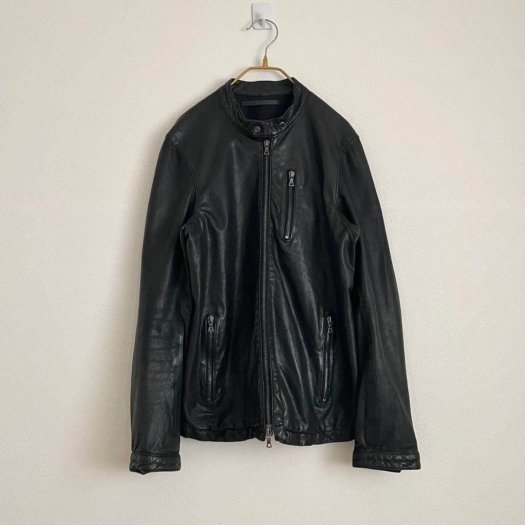 TOMORROWLAND 羊革 ジャケット 黒 L シープレザー ラムスキン