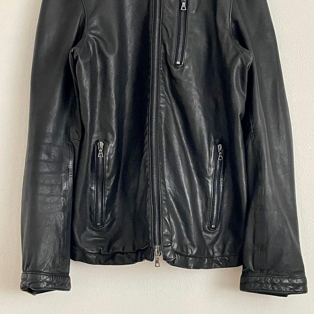 TOMORROWLAND 羊革 ジャケット 黒 L シープレザー ラムスキン